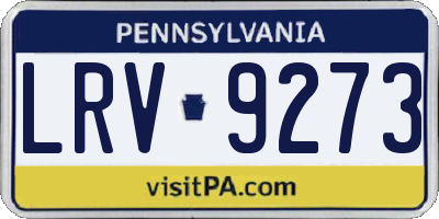 PA license plate LRV9273