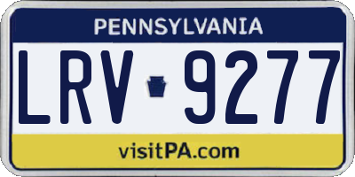 PA license plate LRV9277