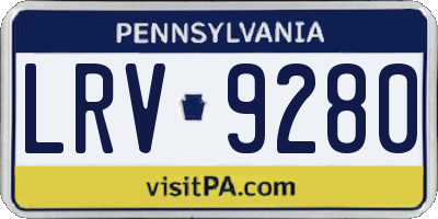 PA license plate LRV9280