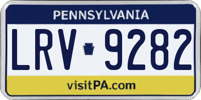 PA license plate LRV9282