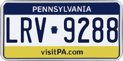 PA license plate LRV9288