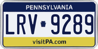PA license plate LRV9289
