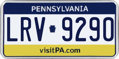PA license plate LRV9290