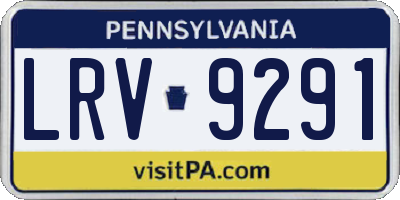 PA license plate LRV9291