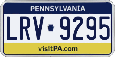 PA license plate LRV9295