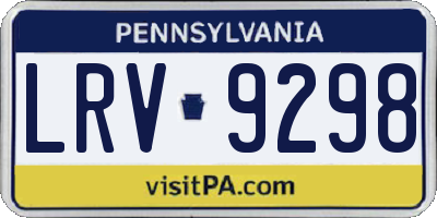 PA license plate LRV9298