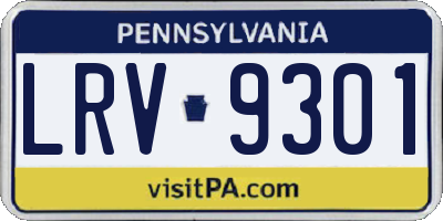 PA license plate LRV9301