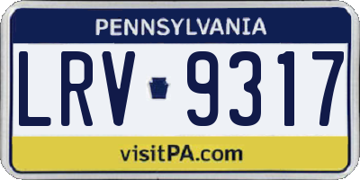 PA license plate LRV9317