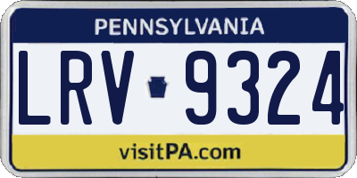 PA license plate LRV9324