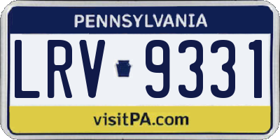 PA license plate LRV9331