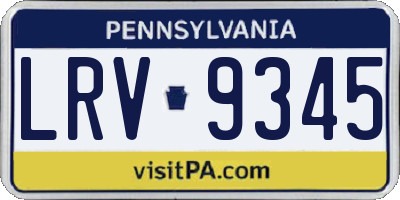 PA license plate LRV9345