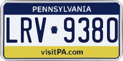 PA license plate LRV9380