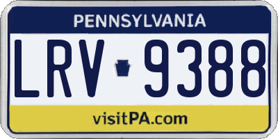 PA license plate LRV9388