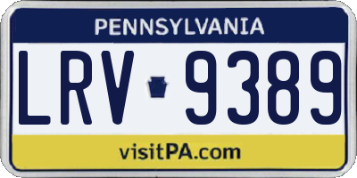 PA license plate LRV9389