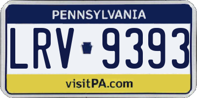 PA license plate LRV9393