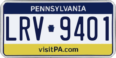 PA license plate LRV9401