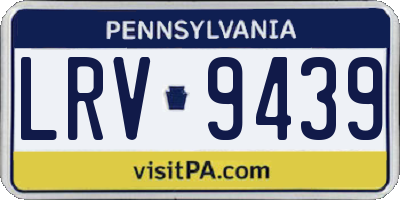 PA license plate LRV9439