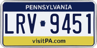 PA license plate LRV9451