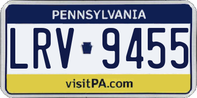 PA license plate LRV9455