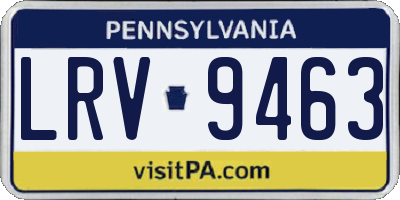 PA license plate LRV9463