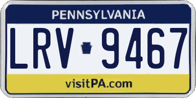 PA license plate LRV9467