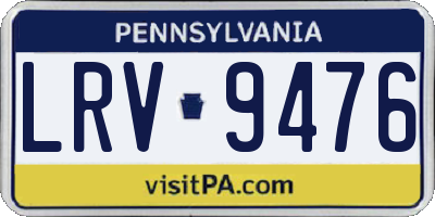 PA license plate LRV9476