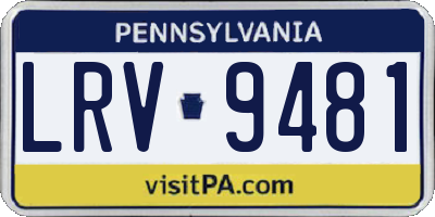 PA license plate LRV9481