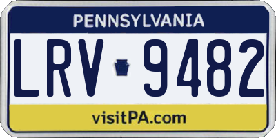 PA license plate LRV9482