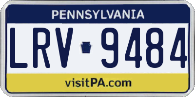PA license plate LRV9484