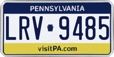 PA license plate LRV9485