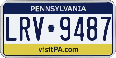 PA license plate LRV9487