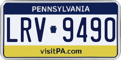 PA license plate LRV9490