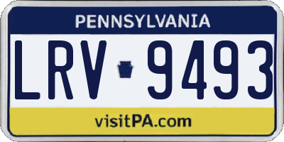 PA license plate LRV9493