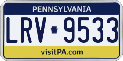 PA license plate LRV9533