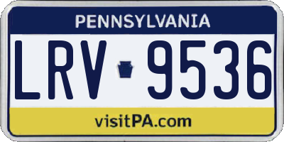 PA license plate LRV9536