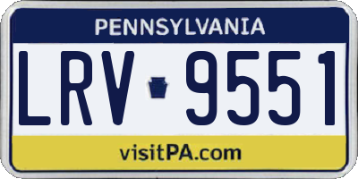 PA license plate LRV9551