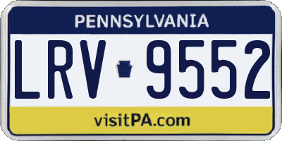 PA license plate LRV9552
