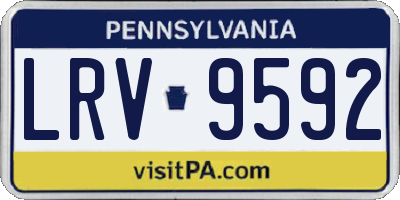 PA license plate LRV9592