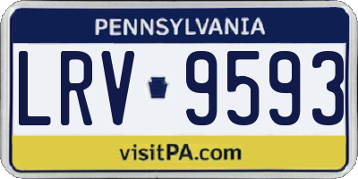 PA license plate LRV9593