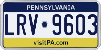PA license plate LRV9603