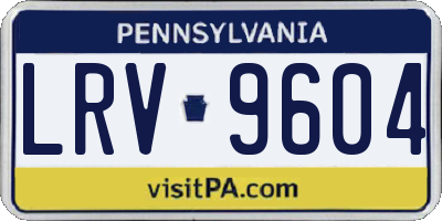 PA license plate LRV9604