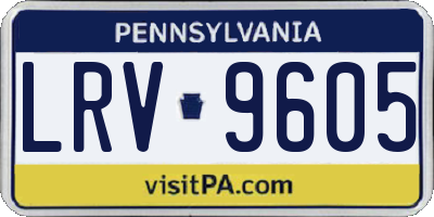 PA license plate LRV9605