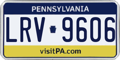 PA license plate LRV9606