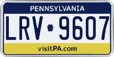 PA license plate LRV9607