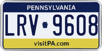 PA license plate LRV9608