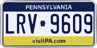 PA license plate LRV9609