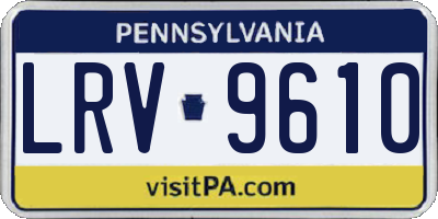 PA license plate LRV9610