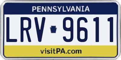 PA license plate LRV9611
