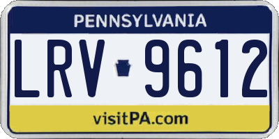 PA license plate LRV9612
