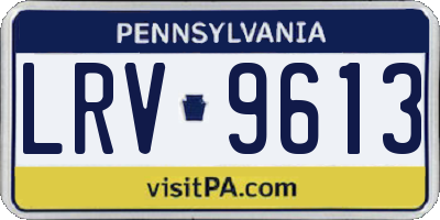 PA license plate LRV9613
